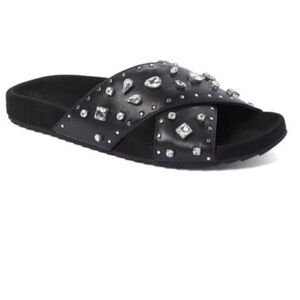 Rebecca Minkoff Black Theo Jewels Leather Sandal